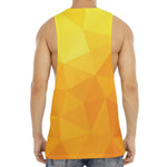 Yellow Polygonal Geometric Print Men's Muscle Tank Top