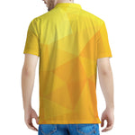 Yellow Polygonal Geometric Print Men's Polo Shirt