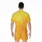 Yellow Polygonal Geometric Print Men's Rompers