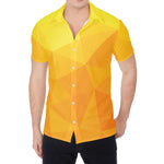 Yellow Polygonal Geometric Print Men's Shirt