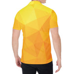 Yellow Polygonal Geometric Print Men's Shirt