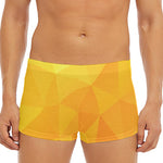 Yellow Polygonal Geometric Print Men's Short Boxer Briefs