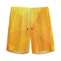 Yellow Polygonal Geometric Print Men's Athletic Shorts