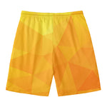 Yellow Polygonal Geometric Print Men's Swim Trunks