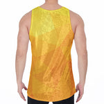 Yellow Polygonal Geometric Print Men's Velvet Tank Top
