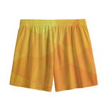 Yellow Polygonal Geometric Print Mesh Shorts