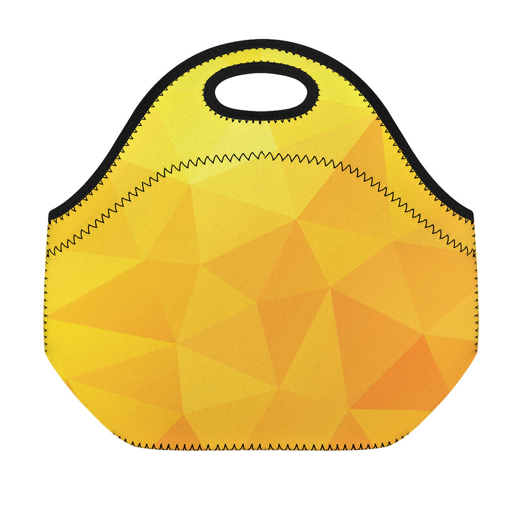 Yellow Polygonal Geometric Print Neoprene Lunch Bag