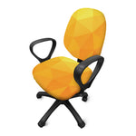 Yellow Polygonal Geometric Print Office Chair Cover