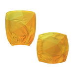 Yellow Polygonal Geometric Print Office Chair Cover