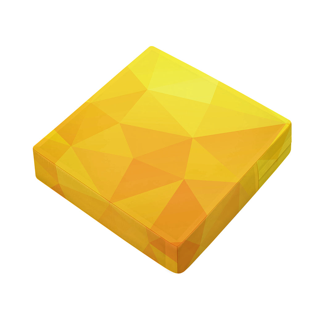 Yellow Polygonal Geometric Print Outdoor Seat Cushion Cover