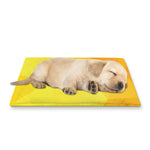 Yellow Polygonal Geometric Print Pet Cooling Mat Cover