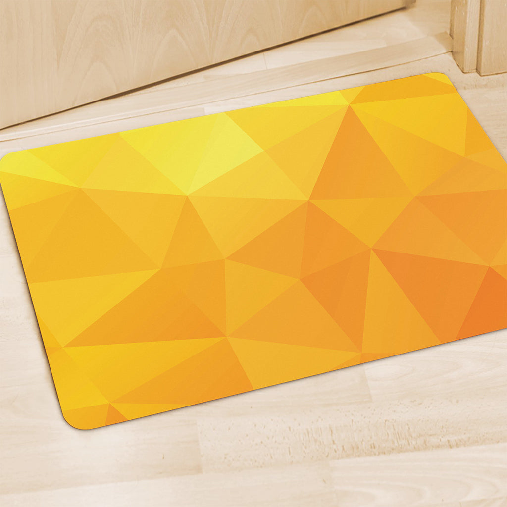 Yellow Polygonal Geometric Print Polyester Doormat