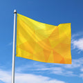 Yellow Polygonal Geometric Print Polyester Flag