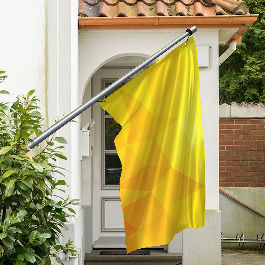 Yellow Polygonal Geometric Print Polyester Flag