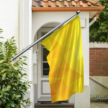 Yellow Polygonal Geometric Print Polyester Flag