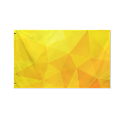 Yellow Polygonal Geometric Print Polyester Flag