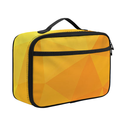 Yellow Polygonal Geometric Print Portable Lunch Bag