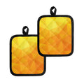 Yellow Polygonal Geometric Print Pot Holders
