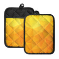 Yellow Polygonal Geometric Print Pot Holders With Pocket