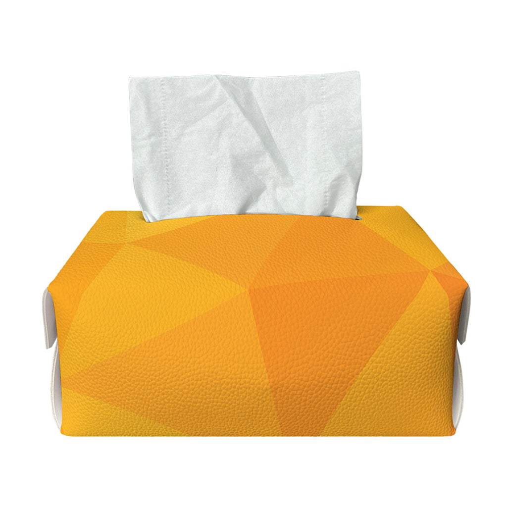 Yellow Polygonal Geometric Print Rectangle Tissue Box Cover