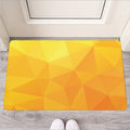 Yellow Polygonal Geometric Print Rubber Doormat