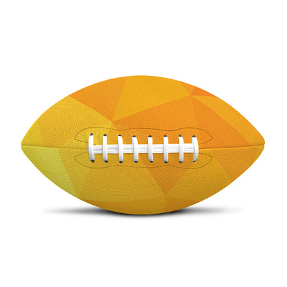 Yellow Polygonal Geometric Print Rugby Ball