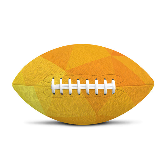 Yellow Polygonal Geometric Print Rugby Ball