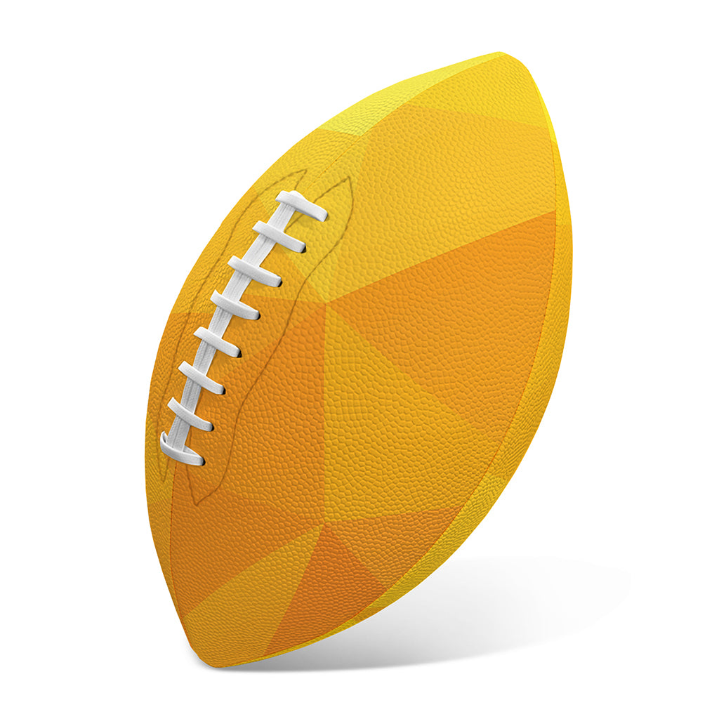 Yellow Polygonal Geometric Print Rugby Ball