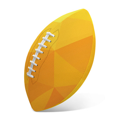 Yellow Polygonal Geometric Print Rugby Ball