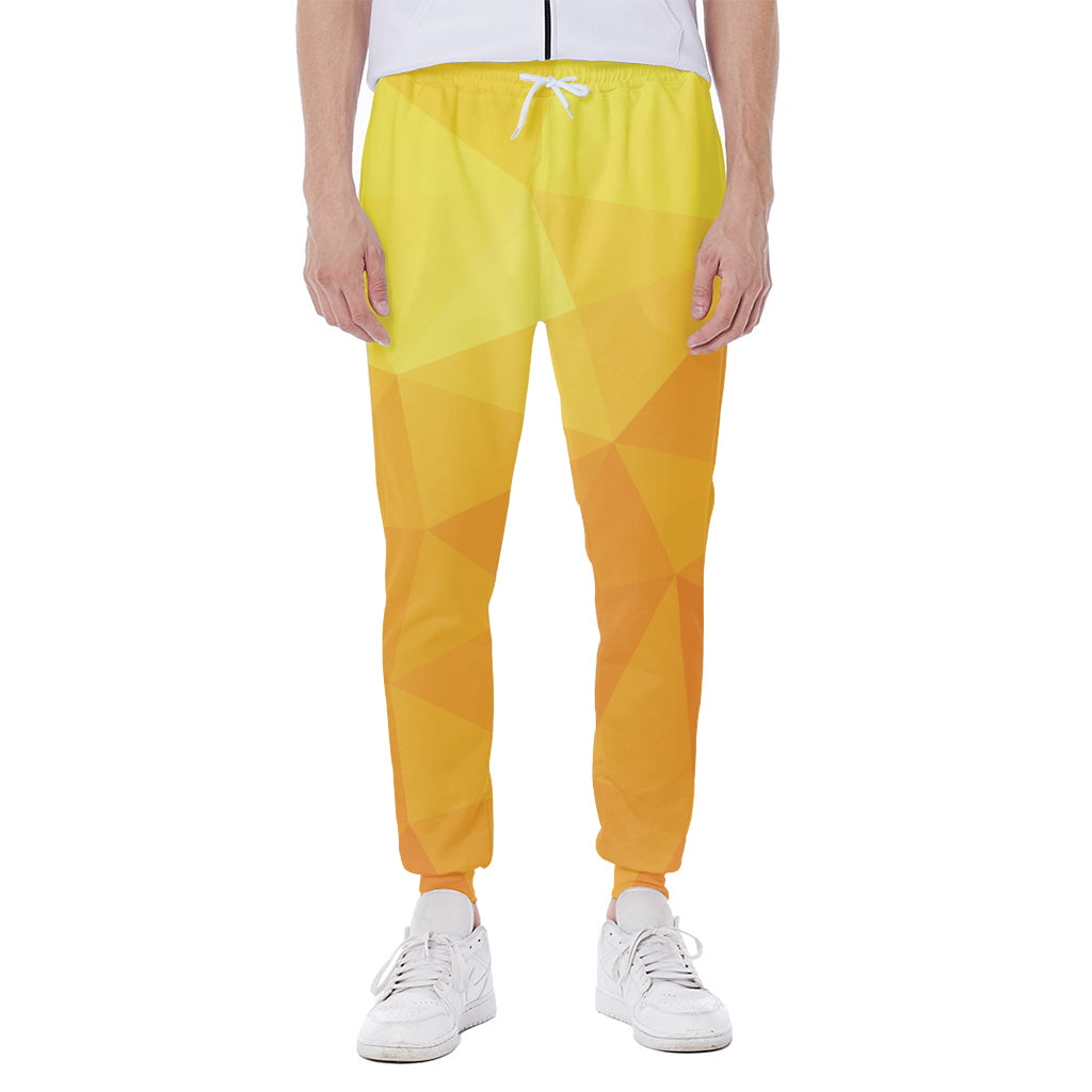 Yellow Polygonal Geometric Print Scuba Joggers