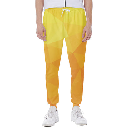 Yellow Polygonal Geometric Print Scuba Joggers