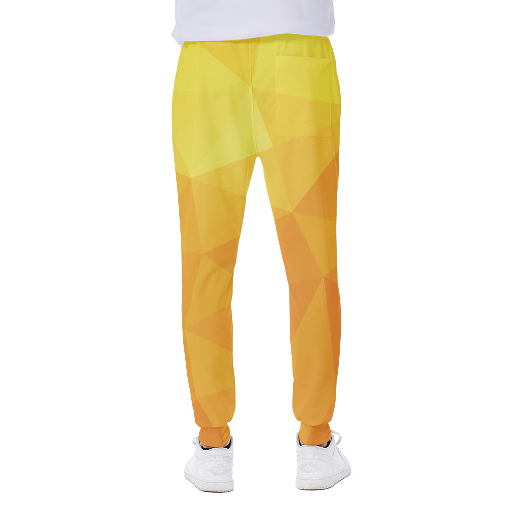 Yellow Polygonal Geometric Print Scuba Joggers