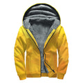 Yellow Polygonal Geometric Print Sherpa Lined Zip Up Hoodie
