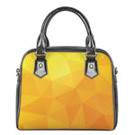 Yellow Polygonal Geometric Print Shoulder Handbag