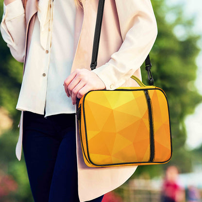 Yellow Polygonal Geometric Print Shoulder Strap Bible Bag