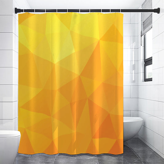 Yellow Polygonal Geometric Print Shower Curtain