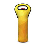 Yellow Polygonal Geometric Print Single Neoprene Wine Tote