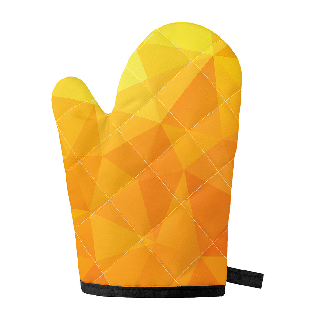 Yellow Polygonal Geometric Print Single Oven Mitt