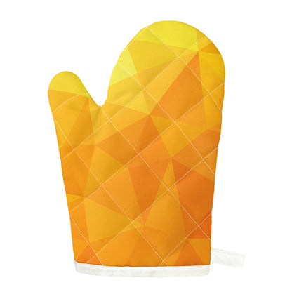 Yellow Polygonal Geometric Print Single Oven Mitt