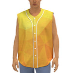 Yellow Polygonal Geometric Print Sleeveless Baseball Jersey