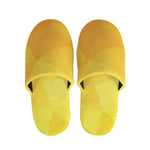 Yellow Polygonal Geometric Print Slippers