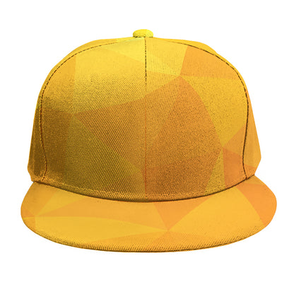 Yellow Polygonal Geometric Print Snapback Cap