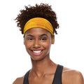 Yellow Polygonal Geometric Print Sports Headband
