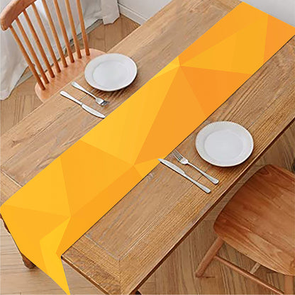 Yellow Polygonal Geometric Print Table Runner