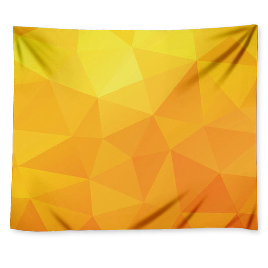 Yellow Polygonal Geometric Print Tapestry