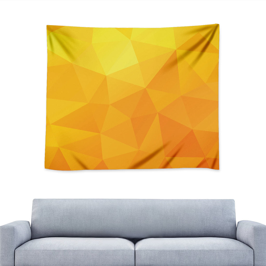 Yellow Polygonal Geometric Print Tapestry