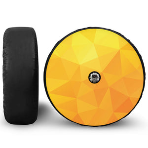 Yellow Polygonal Geometric Print Tire Cover With Camera Hole