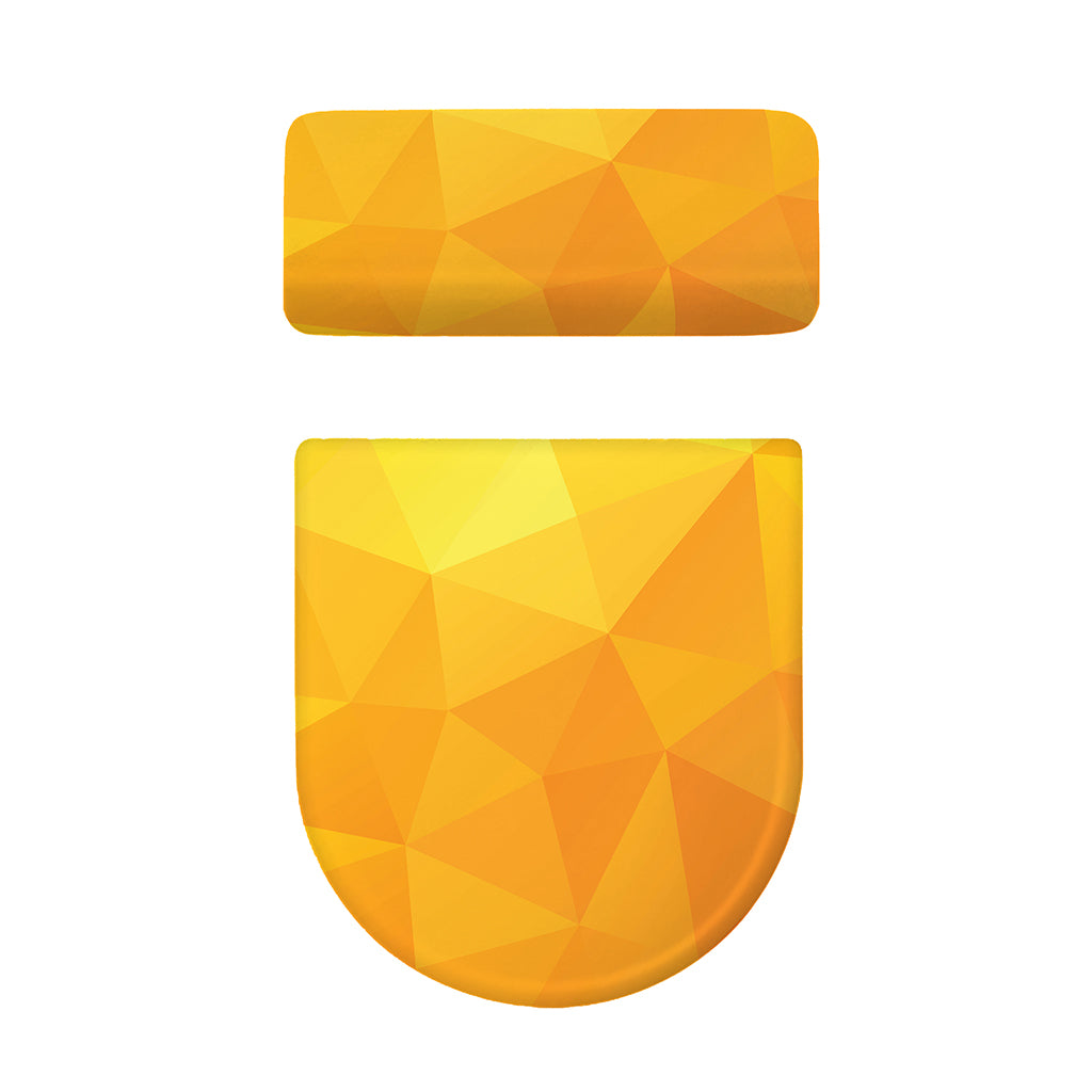 Yellow Polygonal Geometric Print Toilet Lid And Tank Cover Set