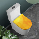 Yellow Polygonal Geometric Print Toilet Lid Cover