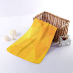 Yellow Polygonal Geometric Print Towel